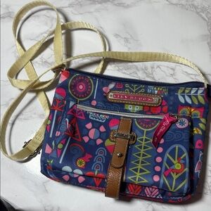 Lily Bloom Blue and Pink Patterned Crossbody Bag